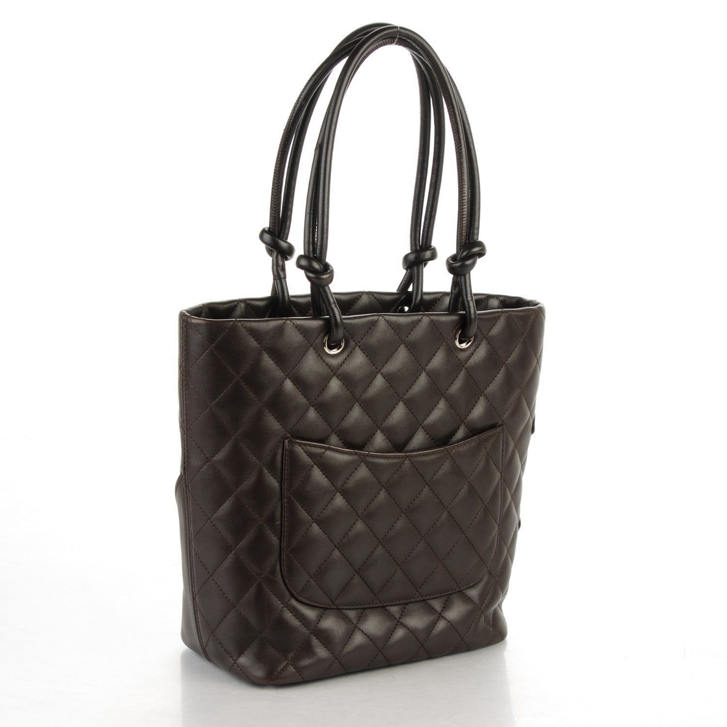 Chanel Calfskin Quilted Medium Cambon Tote Brown 3 of 12