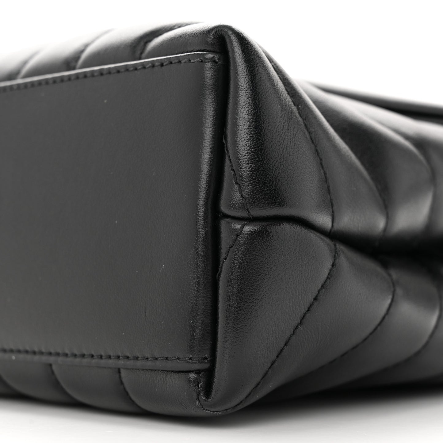Calfskin Y Quilted Monogram Monochrome Small Loulou Chain Satchel Black