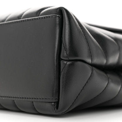 Saint Laurent Calfskin Y Quilted Monogram Monochrome Small Loulou Chain Satchel Black 10 of 13