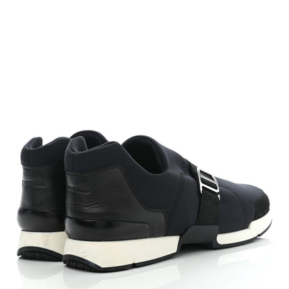 Hermes Technical Canvas Calfskin Run Sneakers 41.5 Marine 4 of 11