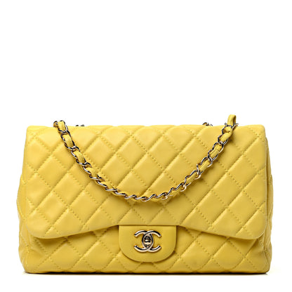 Chanel Lambskin Quilted Jumbo Single Flap Yellow 1 of 4