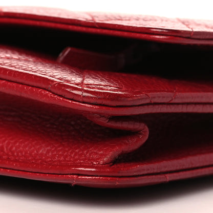 Chanel Caviar Quilted Wallet On Chain WOC Red 10 of 10
