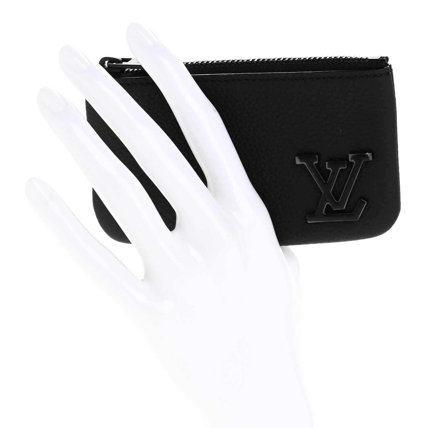 Grained Calfskin Aerogram Key Pouch Black
