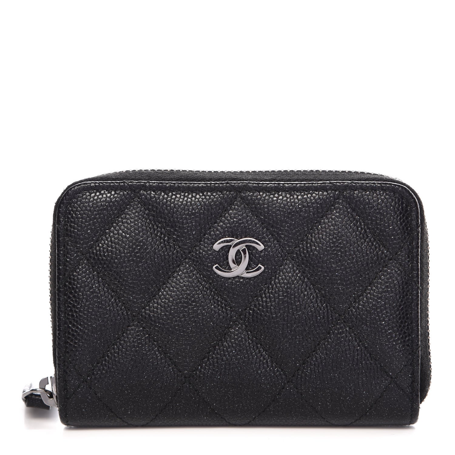 Chanel Iridescent Caviar Quilted Zip Coin Purse Black 1 of 8