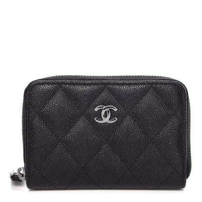 Chanel Iridescent Caviar Quilted Zip Coin Purse Black 1 of 8