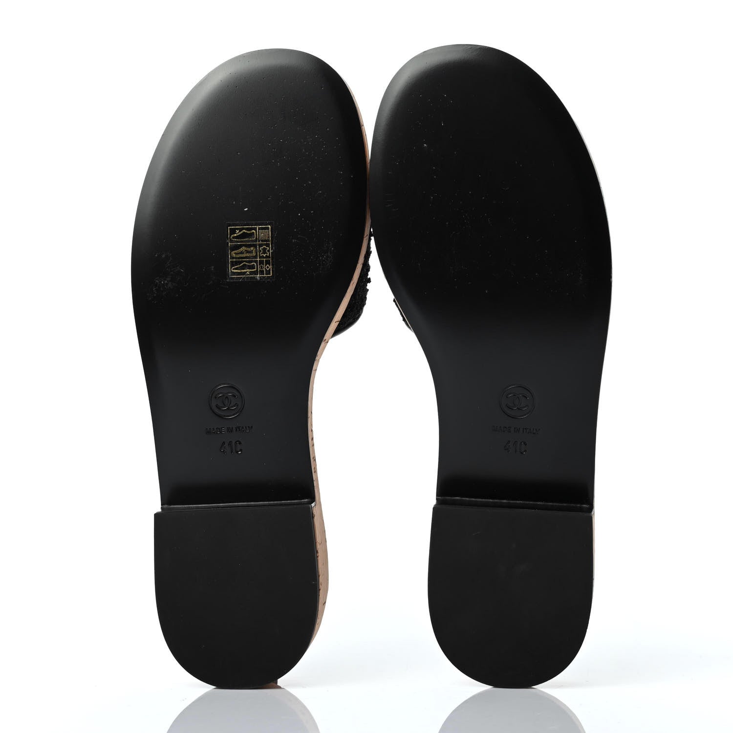 Chanel Tweed Cork CC Chain Mule Sandal 41 Black 4 of 4