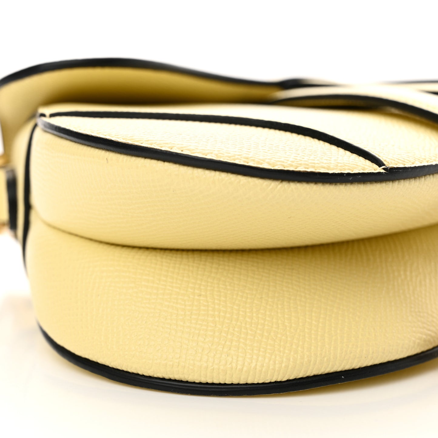 Grained Calfskin Mini Saddle Bag Yellow