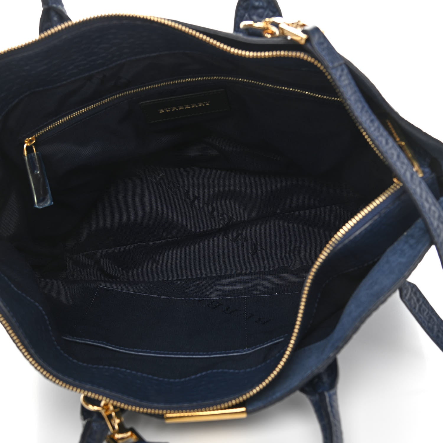 Burberry Heritage Grain Check Embossed Medium Dewsbury Tote Blue Carbon 7 of 10