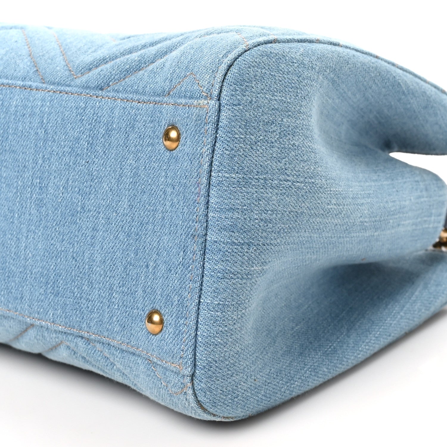 Gucci Denim Matelasse Small Pearly GG Marmont Tote Blue 10 of 10