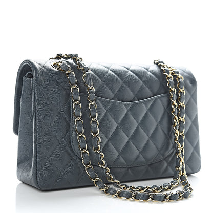 Chanel Caviar Quilted Medium Double Flap Dark Grey 3 of 11