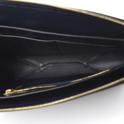 Celine Grained Calfskin Striped Tri-Fold Clutch Midnight 5 of 8