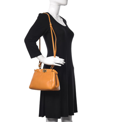Fendi Nappa Mini Peekaboo Iconic Satchel Giallo Syrup 2 of 9