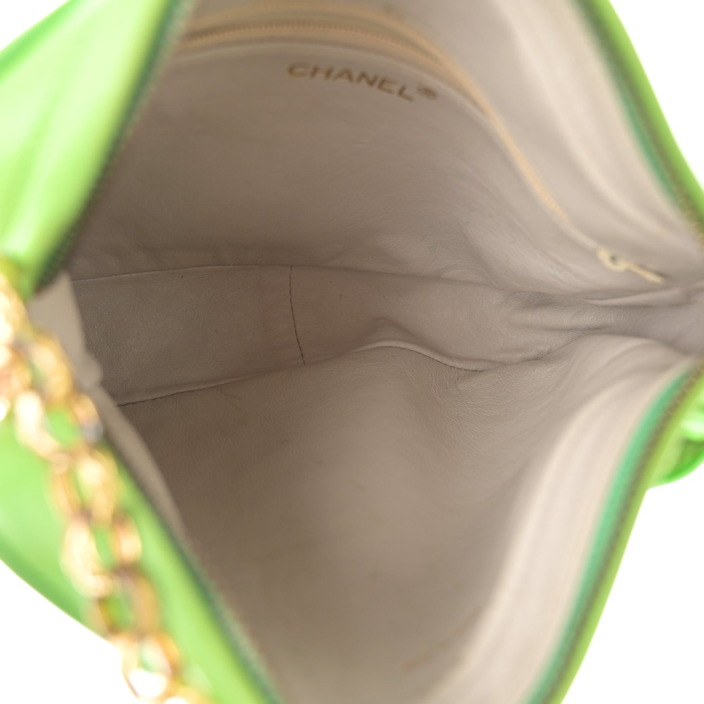 Lambskin Quilted Tassel Camera Case Green