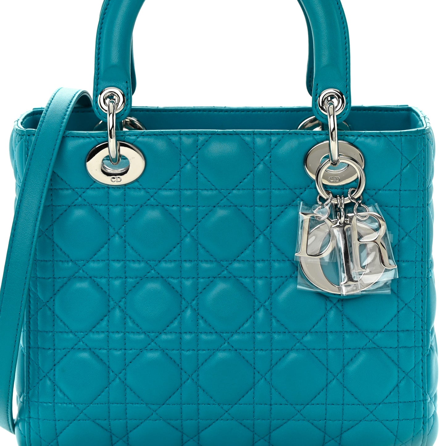 Lambskin Cannage Medium Lady Dior Blue