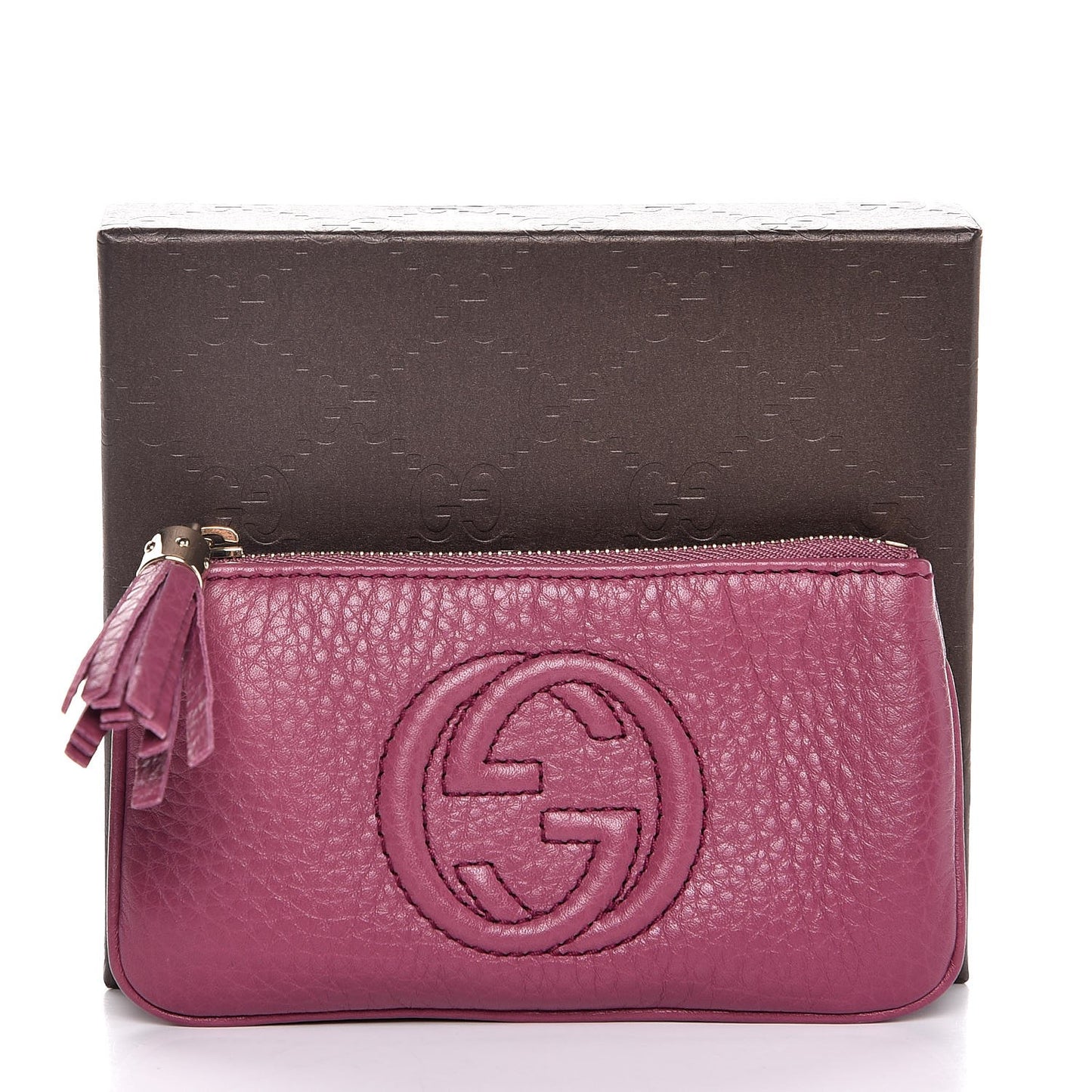 Pebbled Calfskin Soho Key Case Peonia Flower
