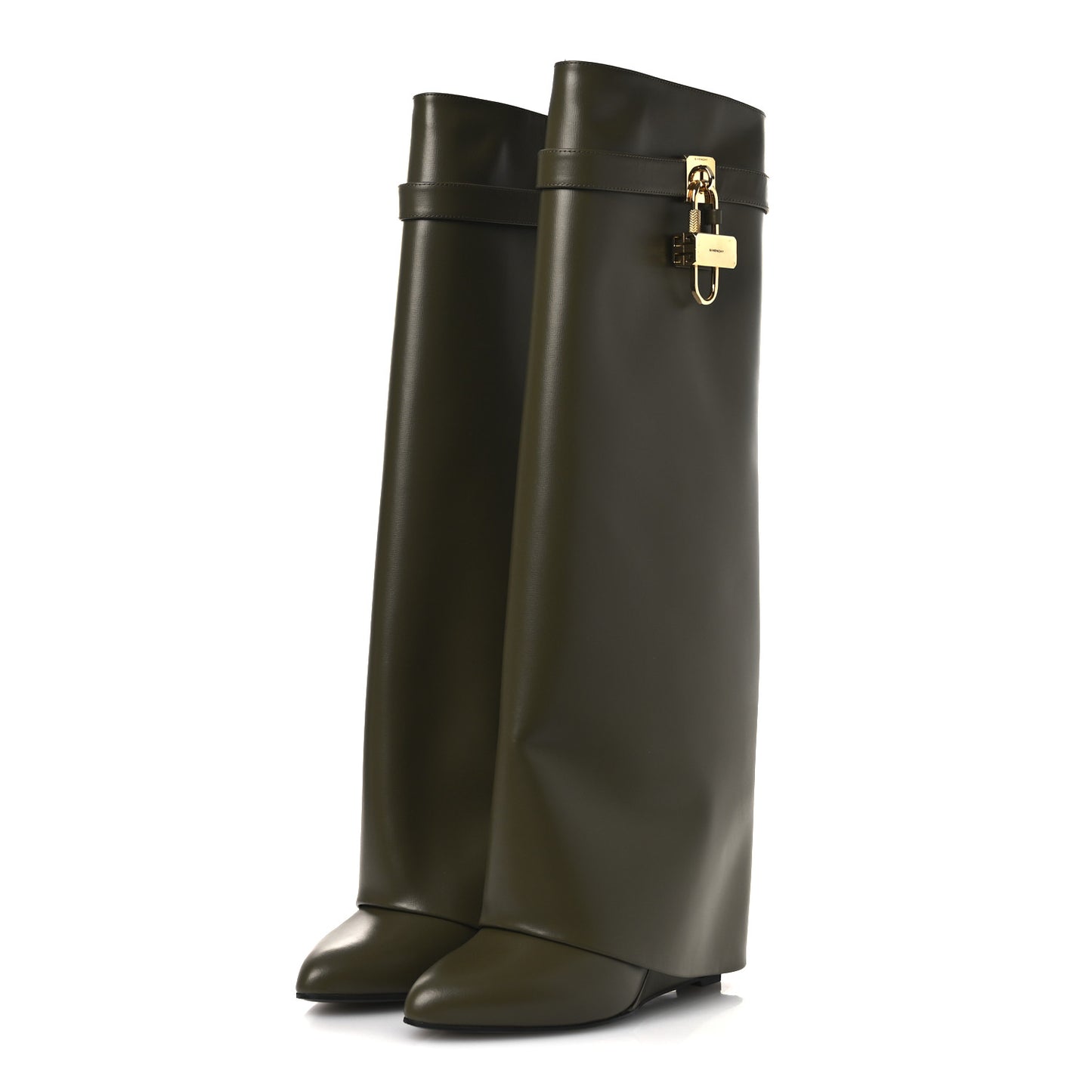 Box Calfskin Shark Lock Pant Boots 41 Dark Khaki