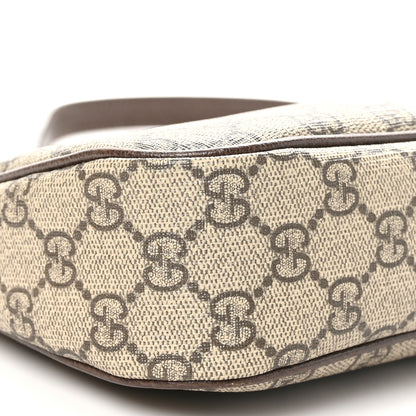 Gucci GG Supreme Monogram Textured Dollar Calfskin Small Ophidia Hobo Beige Ebony New Acero 9 of 11