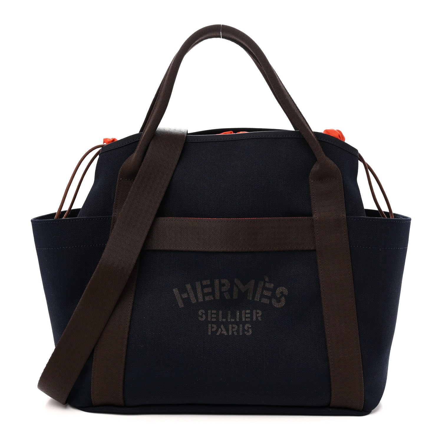 Hermes Canvas The Grooming Bag Bleu Navy Feu 1 of 10
