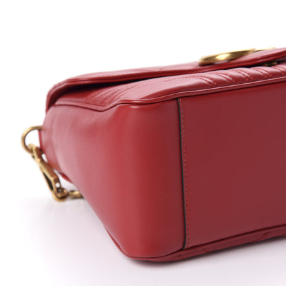 Gucci Calfskin Matelasse Small GG Marmont Top Handle Shoulder Bag Hibiscus Red 7 of 12