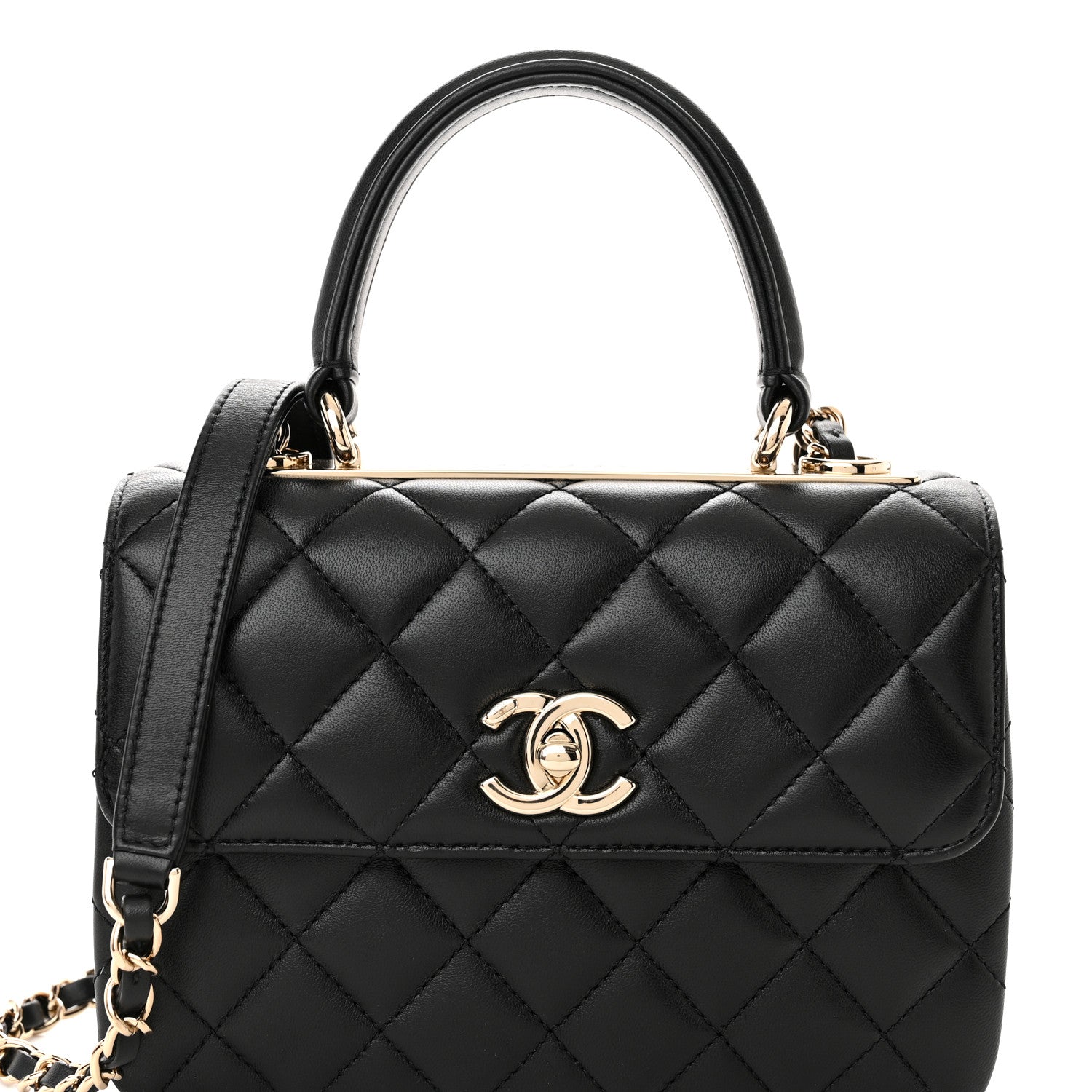 Chanel Lambskin Quilted Mini Trendy CC Dual Handle Flap Bag Black 8 of 14