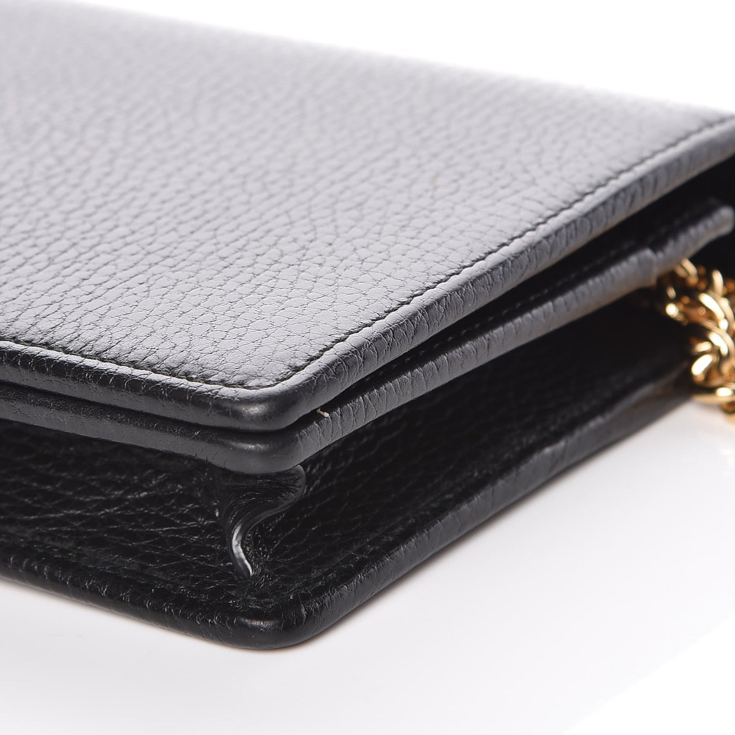 Calfskin Mini GG Marmont Chain Wallet Black