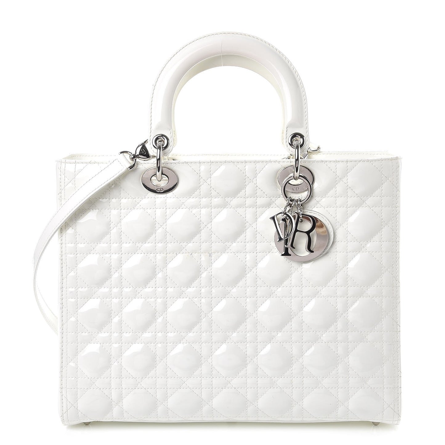 Patent Cannage Large Lady Dior White