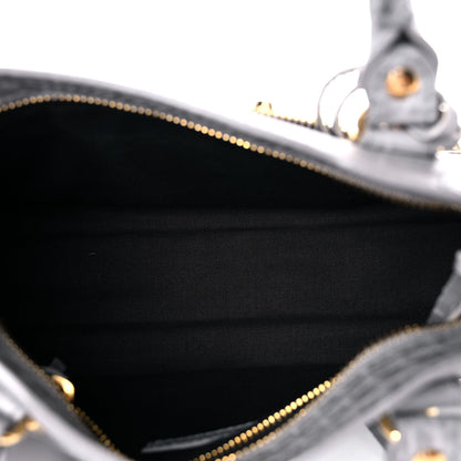 Balenciaga Calfskin Crocodile Embossed Gold Metallic Edge Hardware Mini City Haussmannien 5 of 12