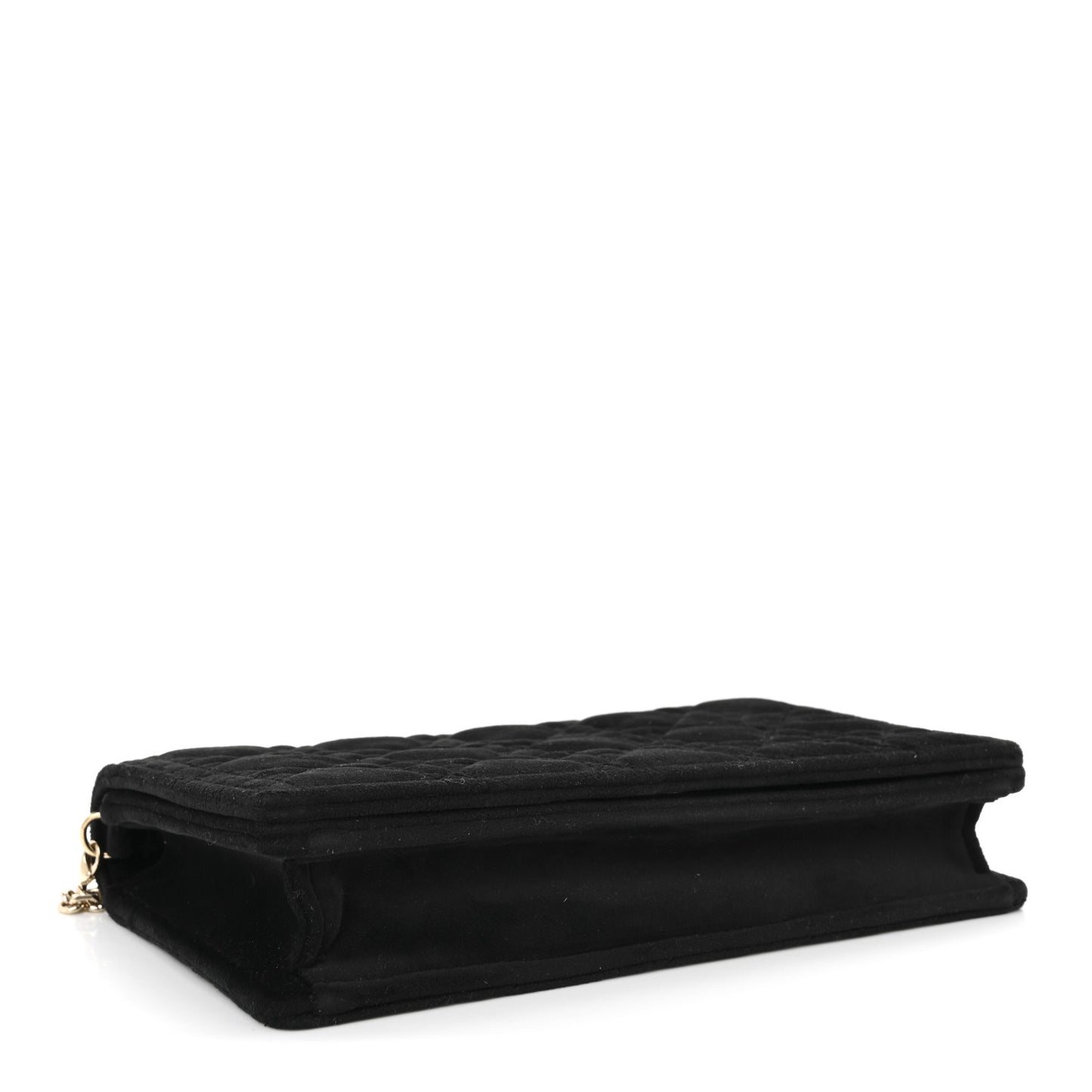 Velvet Cannage Lady Dior Convertible Clutch Black