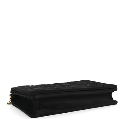 Christian Dior Velvet Cannage Lady Dior Convertible Clutch Black 5 of 12