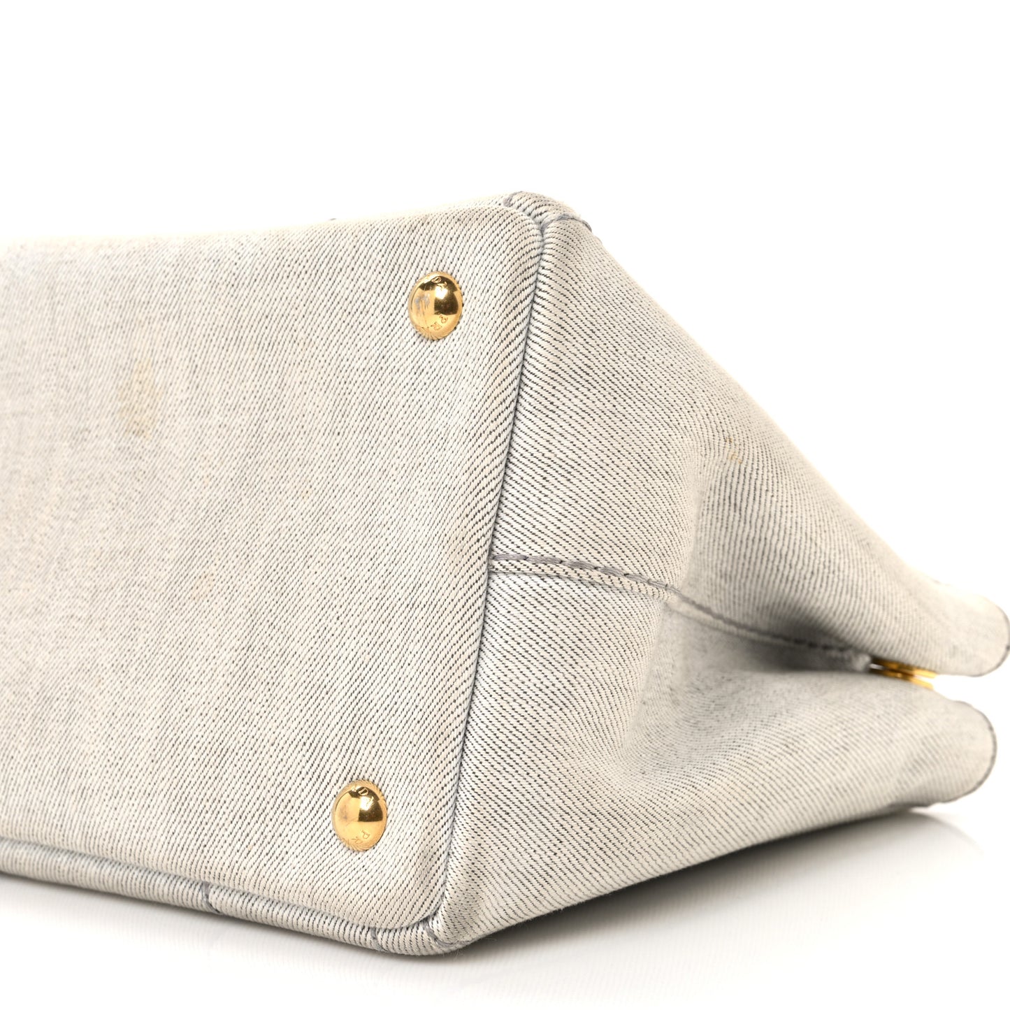 Denim Small Logo Tote Bianco