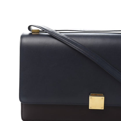 Celine Calfskin Bicolor Medium Case Flap Navy Burgundy 15 of 17