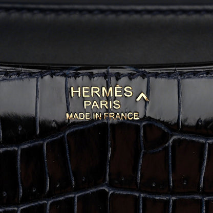 Hermes Shiny Porosus Crocodile Constance 24 Bleu Marine 6 of 11