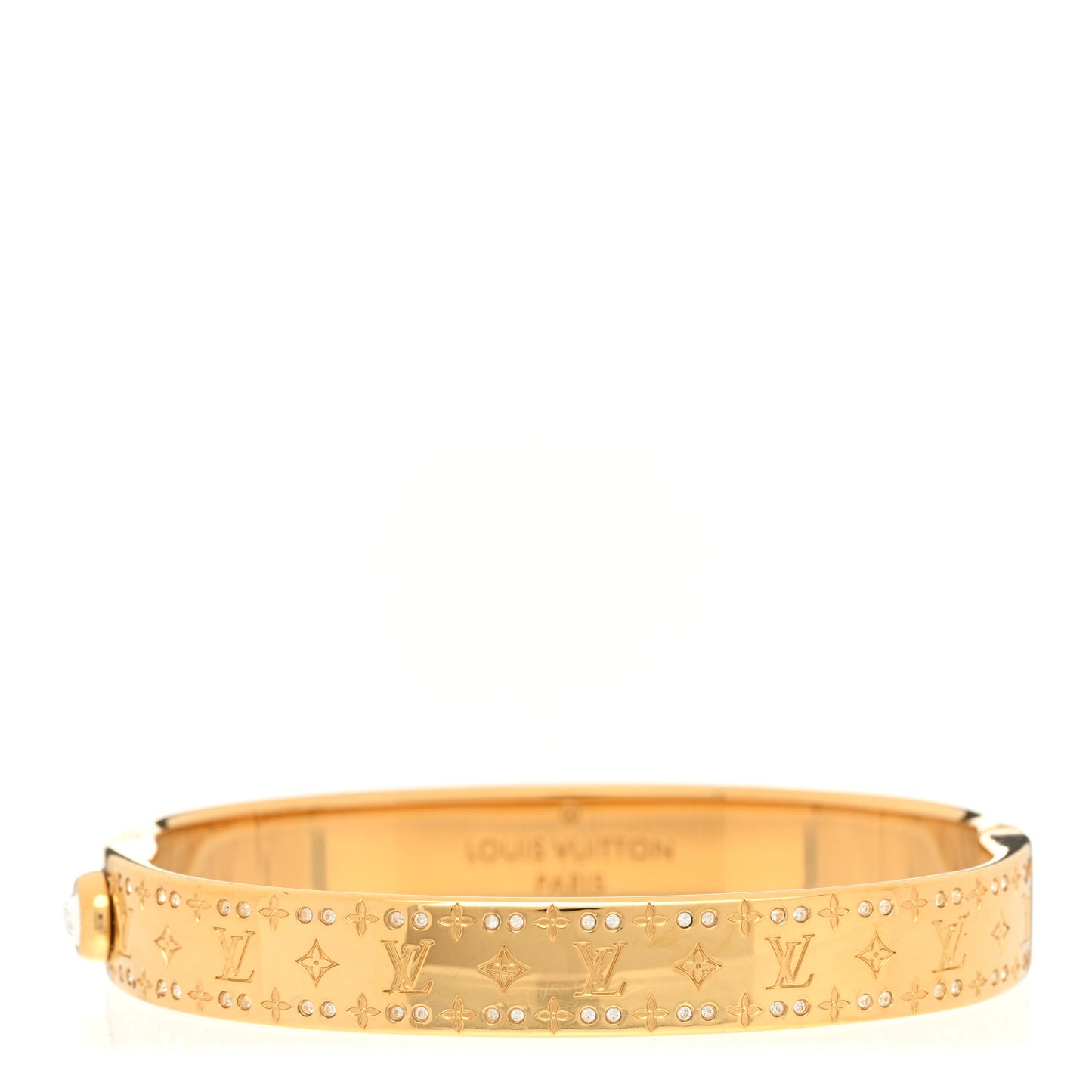 Brass Crystal Monogram Nanogram Strass Cuff M Gold
