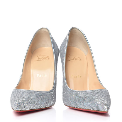 Christian Louboutin Sequin Pigalle Follies 100 Pumps 36 Silver 6 of 9