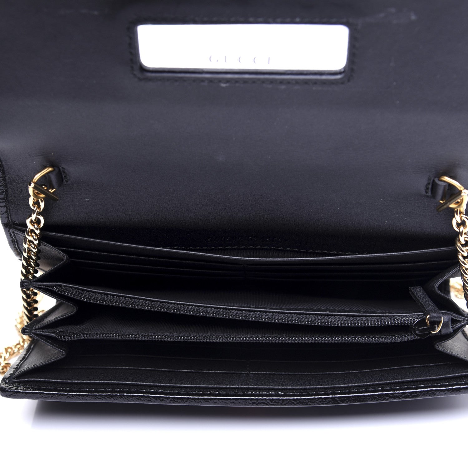 Gucci Suede Patent Web Ophidia Wallet On Chain Black 5 of 13