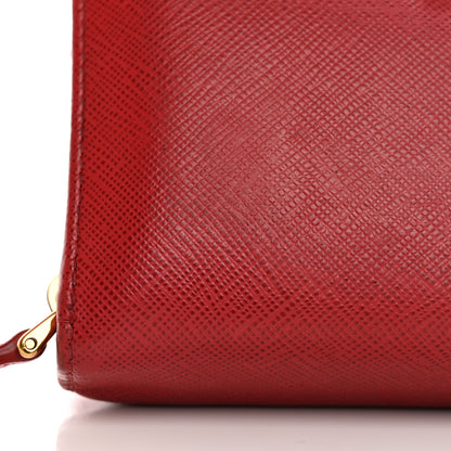 Prada Saffiano Metal Compact Wallet Fuoco 17 of 30