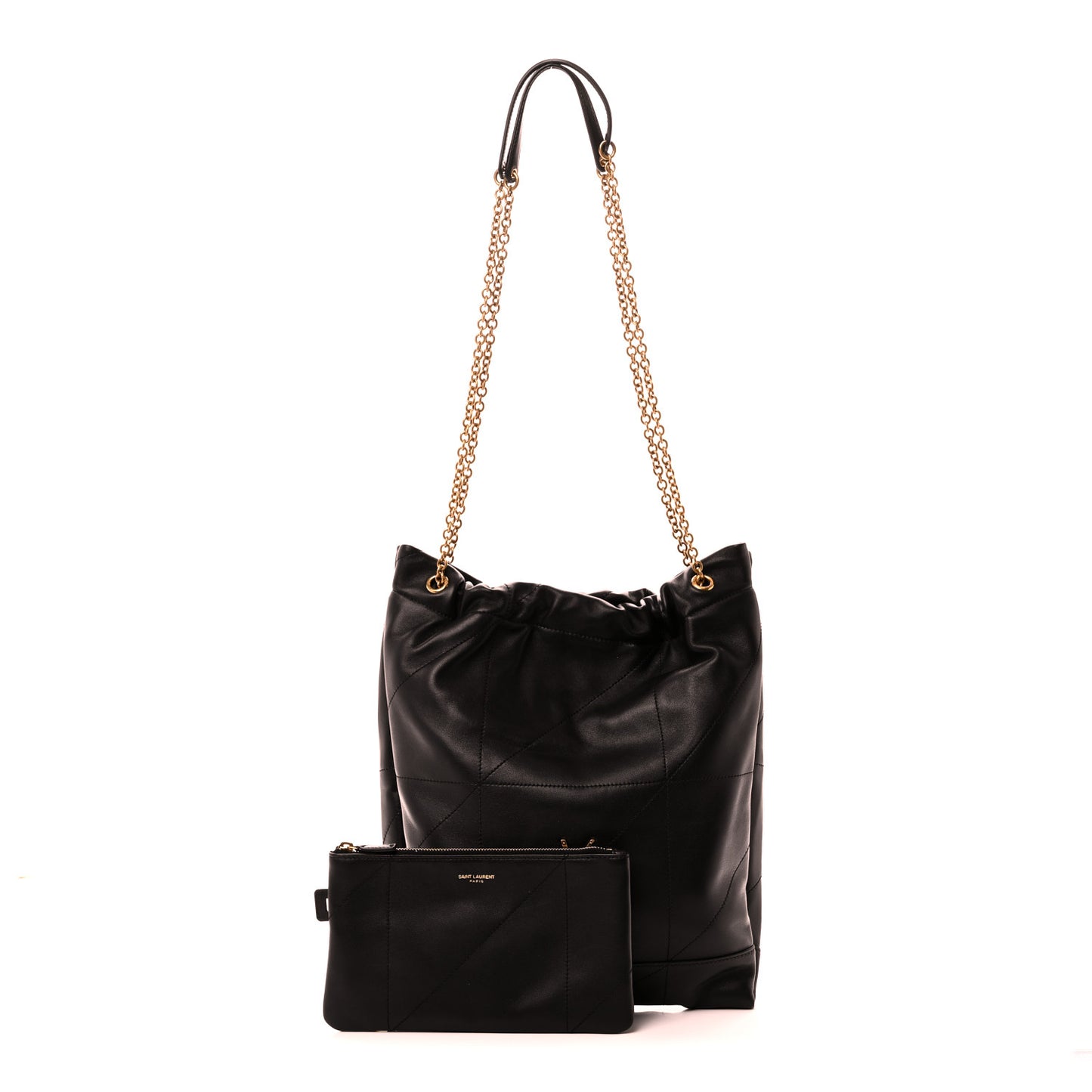 Lambskin Matelasse Monogram Medium Jamie 4.3 Pochon Black Black