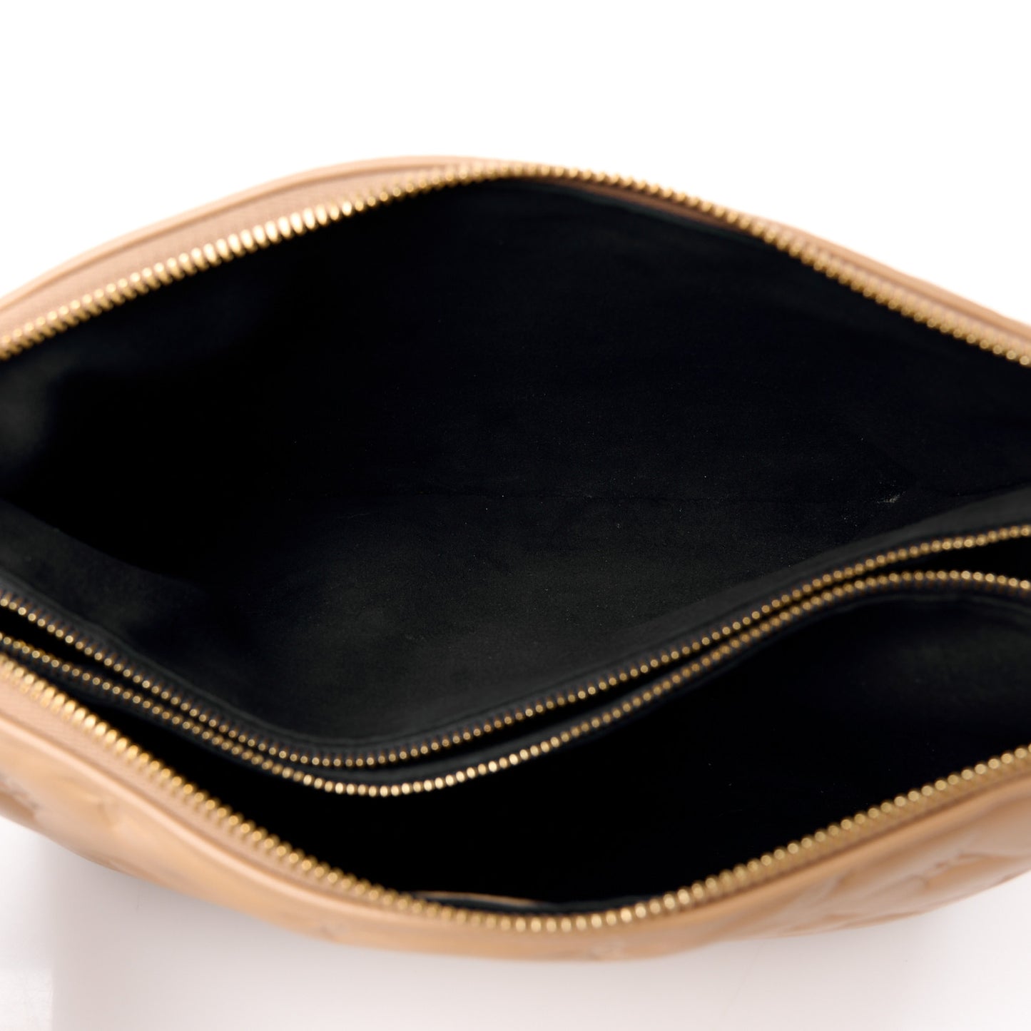 Lambskin Embossed Monogram Coussin PM Camel