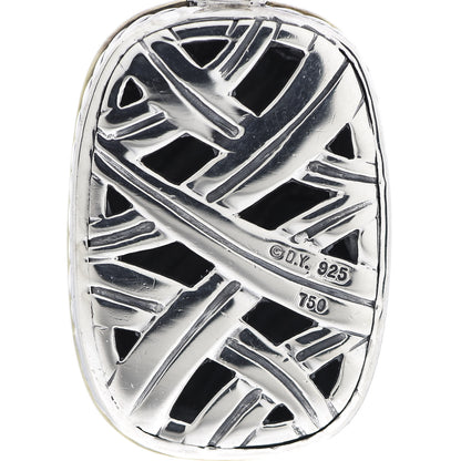 David Yurman Sterling Silver 18K Yellow Gold Diamond Sculpted Cable Enhancer Pendant 3 of 3
