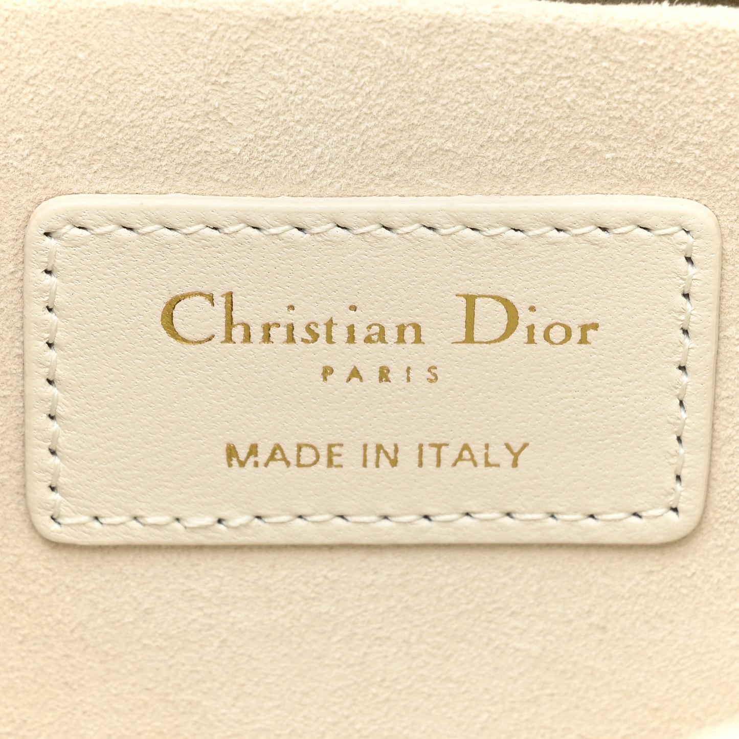 Lambskin Cannage Medium Lady D-Joy White