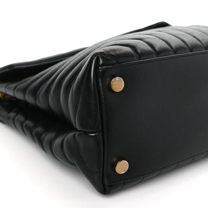 Saint Laurent Calfskin Y Quilted Monogram Large Loulou Chain Satchel Black 8 of 9