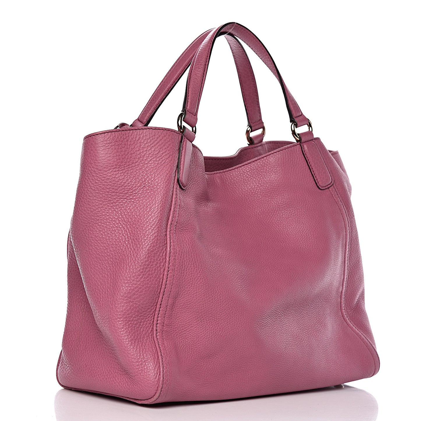 Pebbled Calfskin Medium Soho Shoulder Bag Fresia Rose