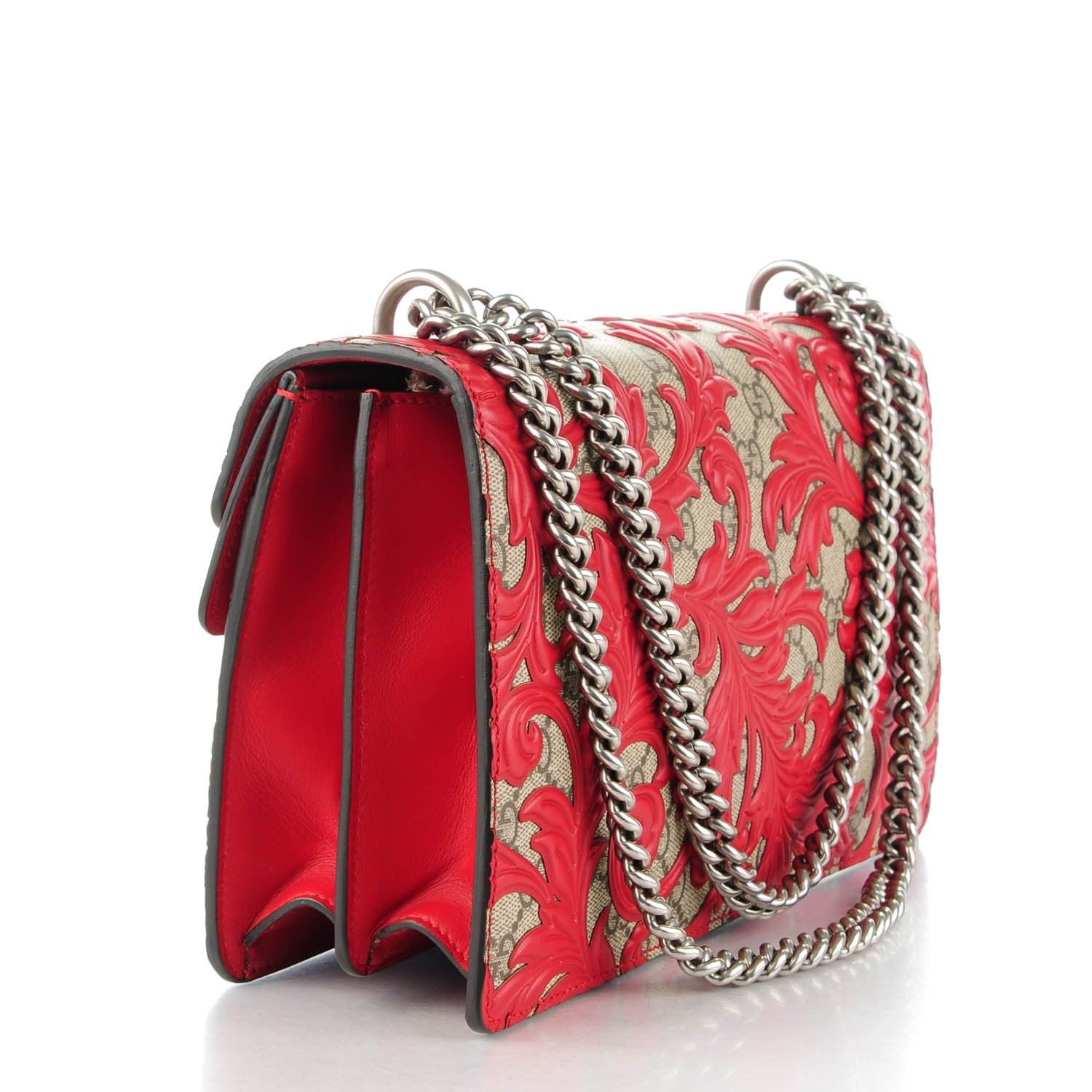Gucci GG Supreme Monogram Arabesque Small Dionysus Shoulder Bag Hibiscus Red 3 of 7