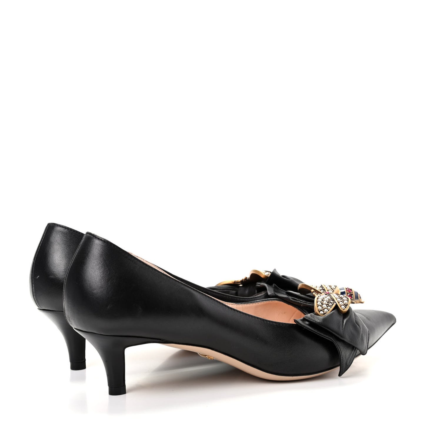 Nappa Queen Margaret Low Heel Pumps 39.5 Black