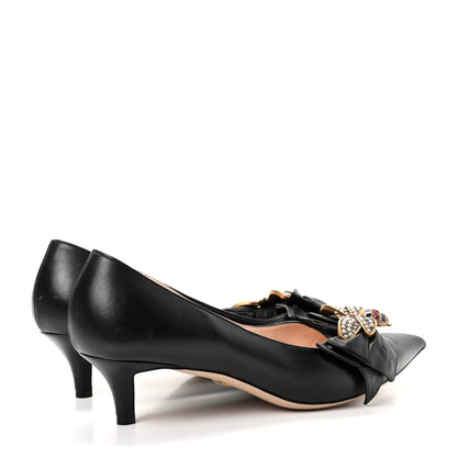 Gucci Nappa Queen Margaret Low Heel Pumps 39.5 Black 4 of 10