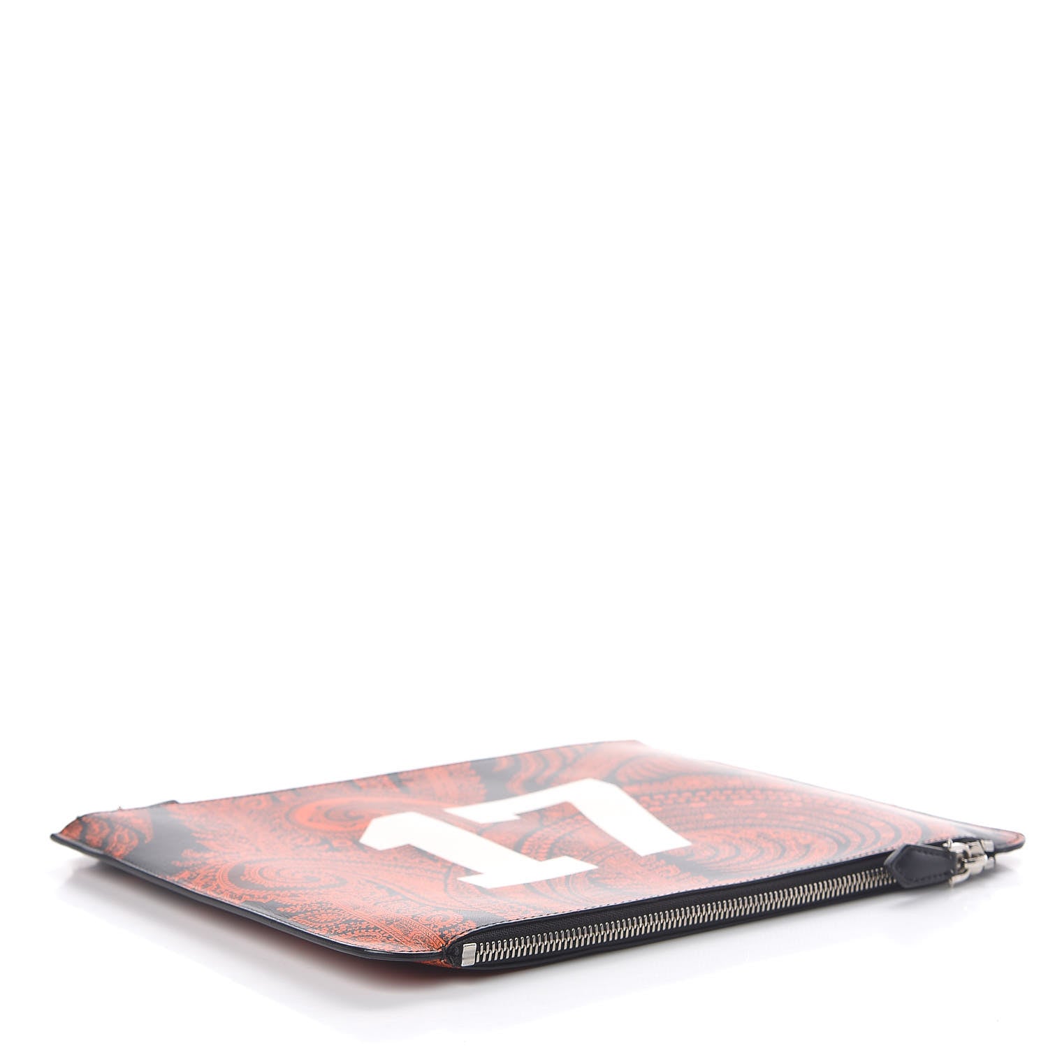 Givenchy Calfskin Paisley Print Medium Clutch Orange Black 4 of 8