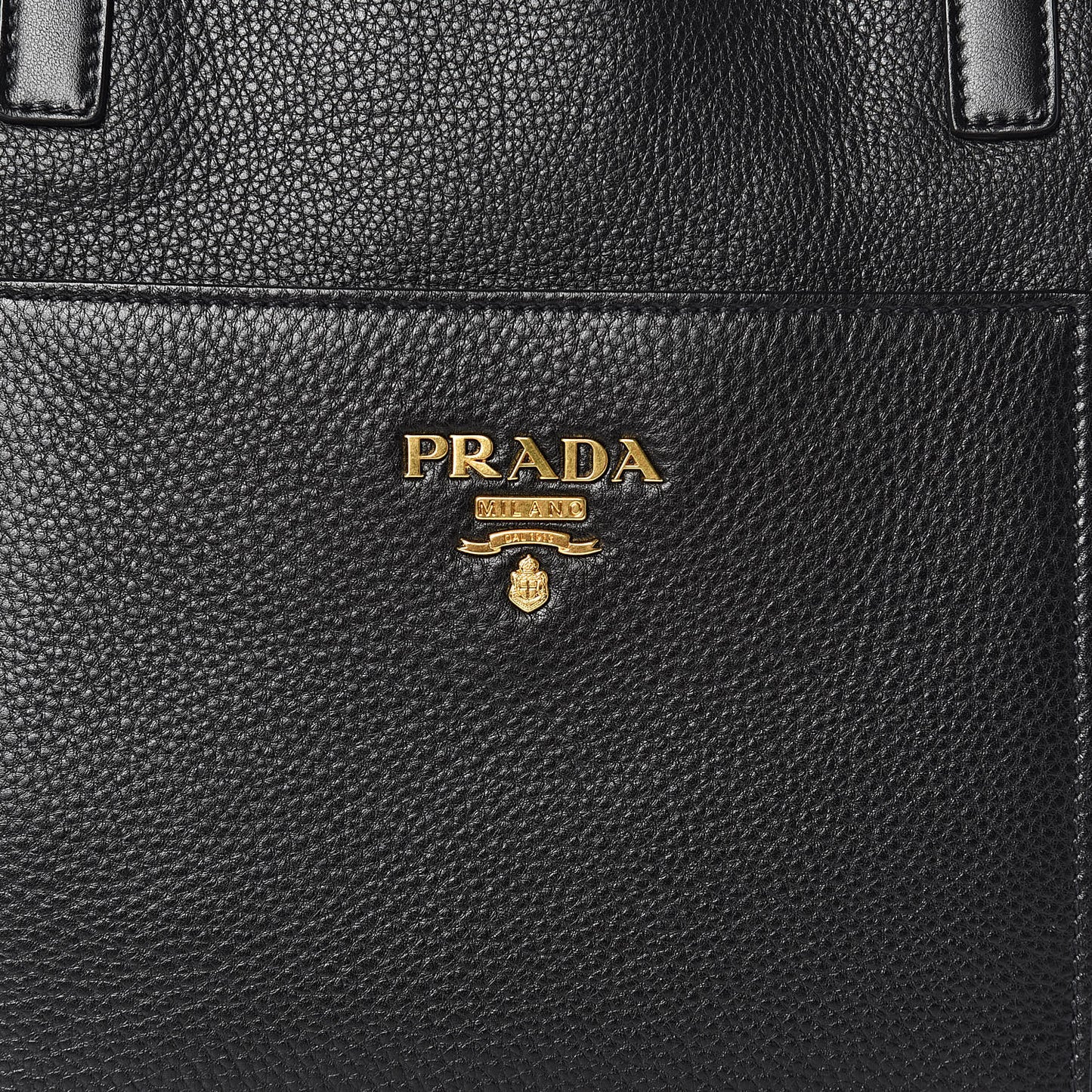 Vitello Daino Pocket Shopping Tote Black