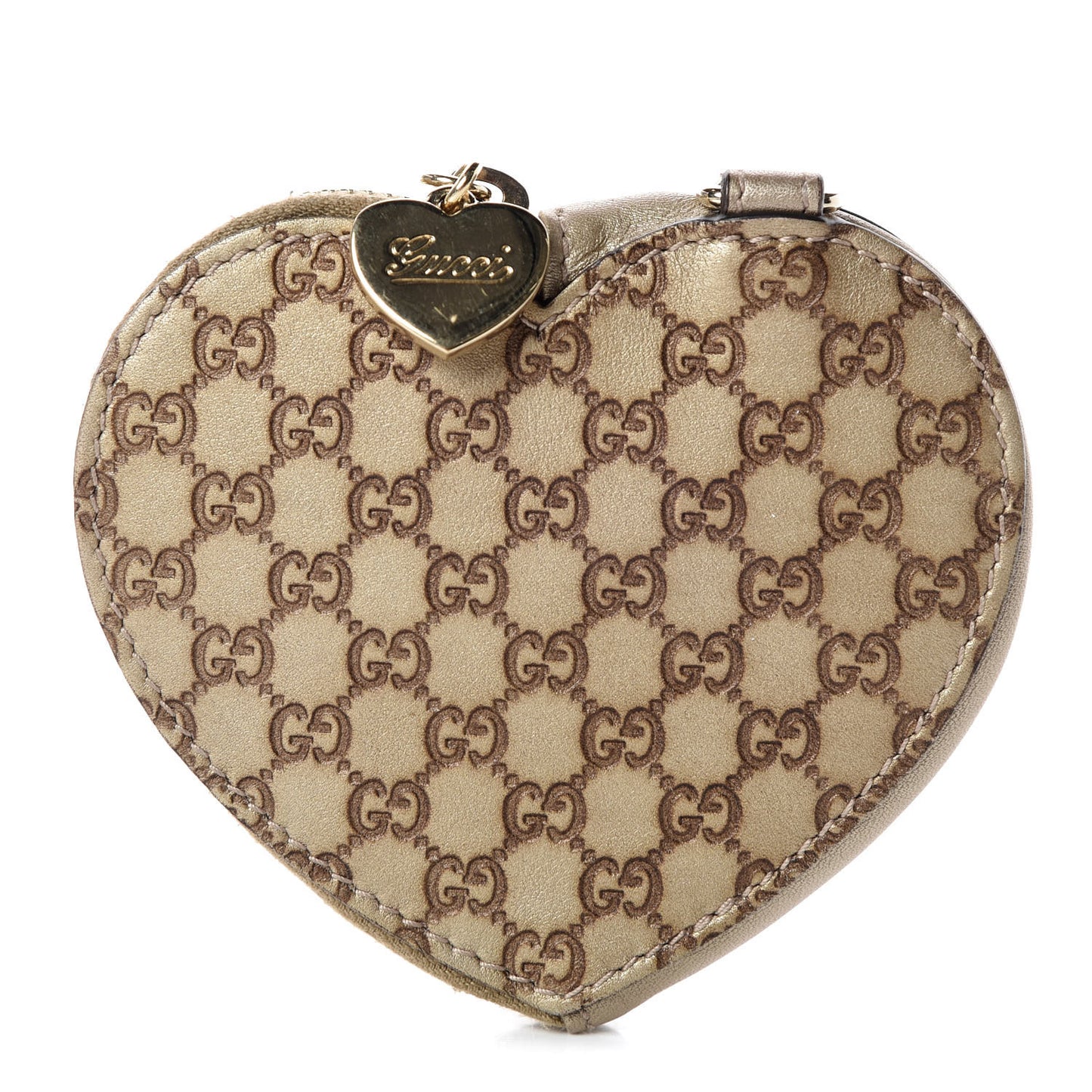 Microguccissima Heart Coin Purse Gold