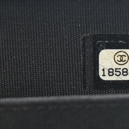 Chanel Lambskin Quilted Zip Around Boy Coin Purse Wallet Black 6 of 6