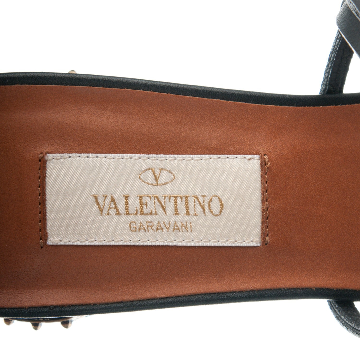 Valentino Garavani Calfskin Mask Embossed Gladiator Sandals 37 Brown Black 7 of 7